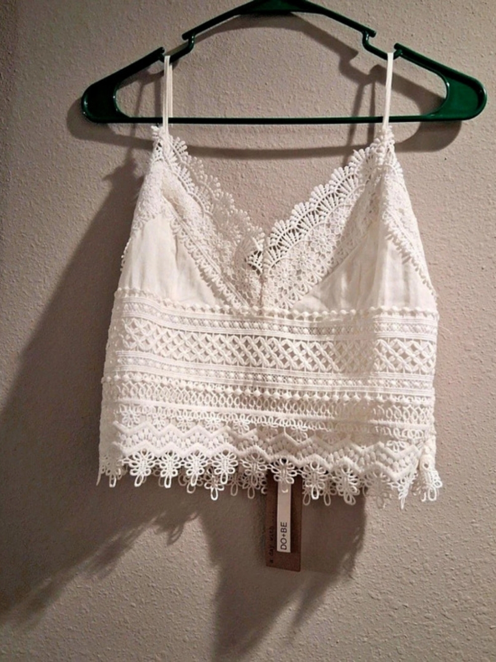 Do+Be Lace Trim Camisole in White NWT